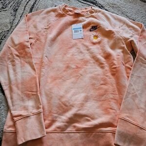 Nike Peach Tie-Dye Daisy Crewneck Sweatshirt Medium NWT